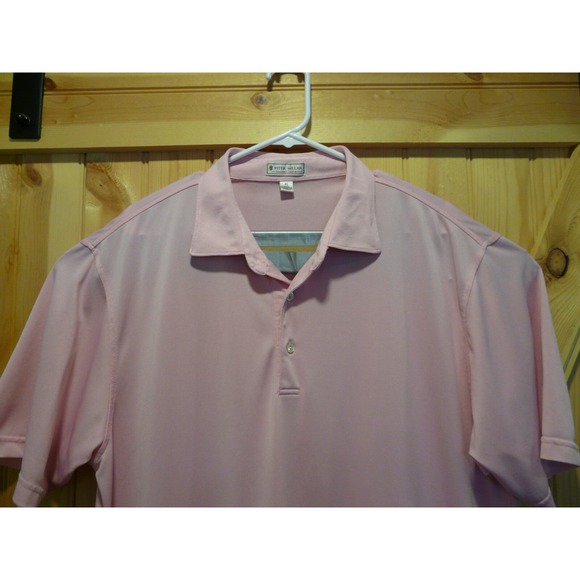 Peter Millar Summer Comfort Polo Shirt‎ Mens XL Pink 3 Button Front Polyester - Picture 5 of 9